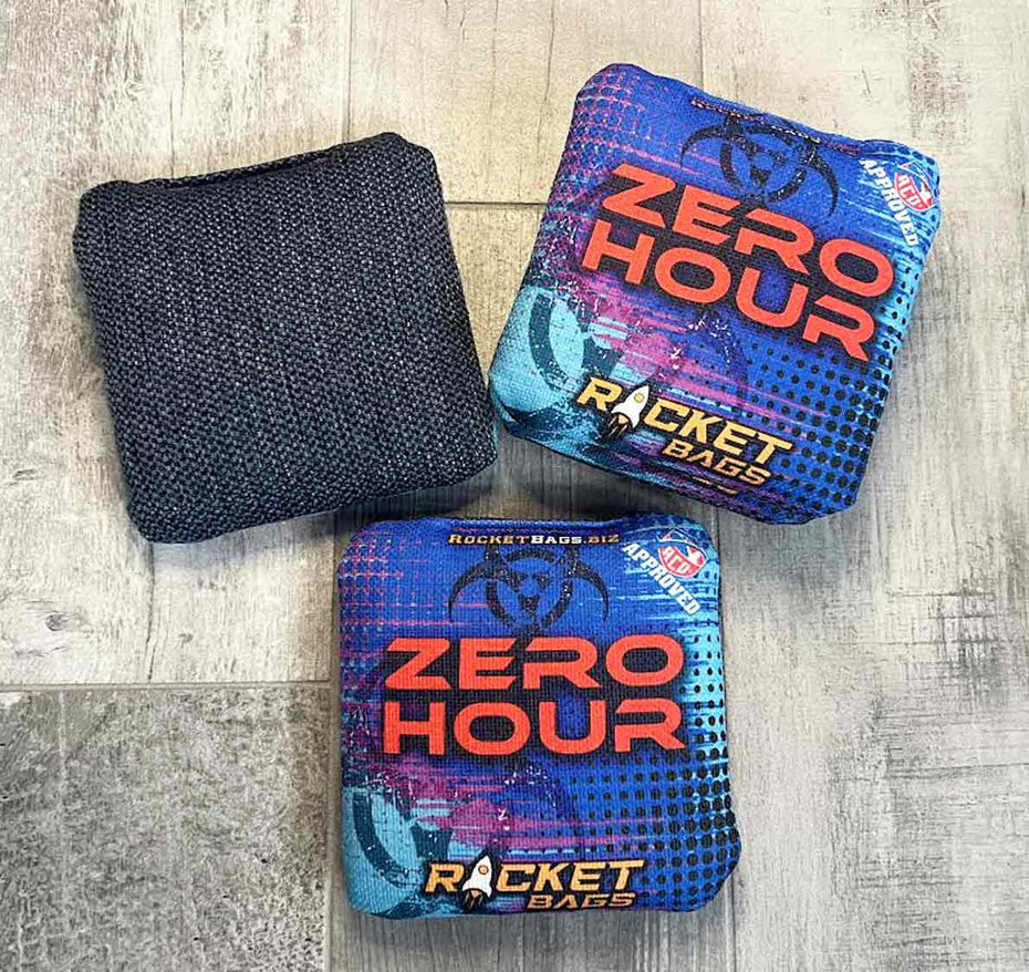 Zero Hour Blue ACO Stamped Cornhole Bags