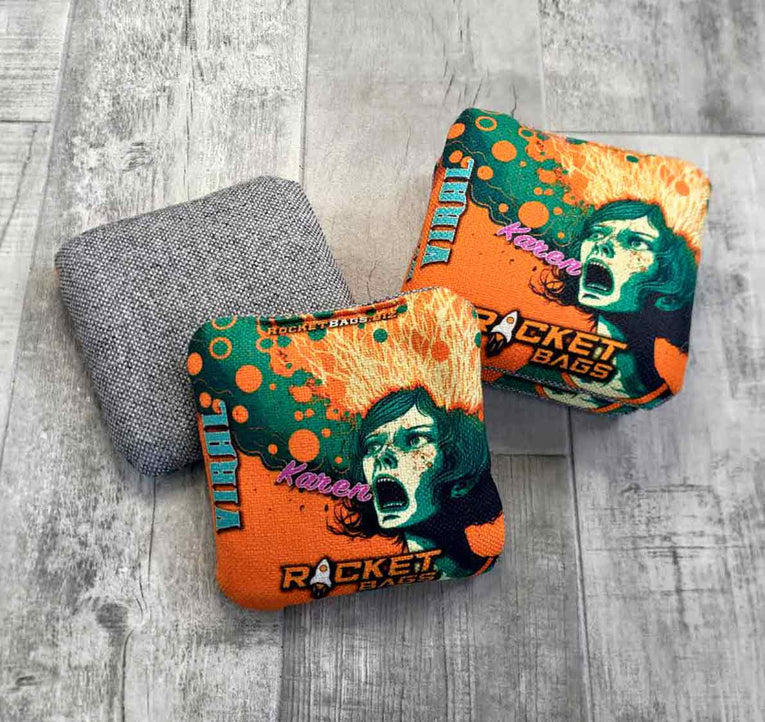 viral karen cornhole carpet bags