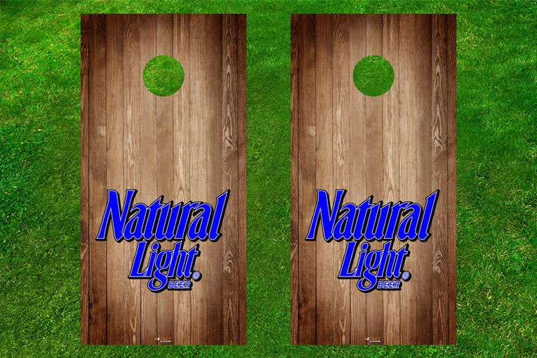 Natural Light Beer Wood Logo Cornhole Board Decals