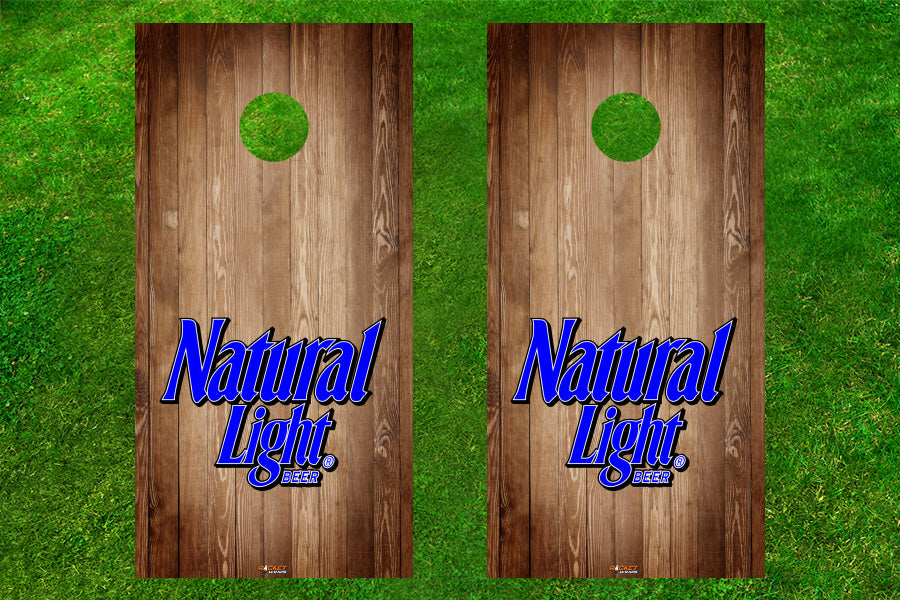 Natural Light Beer Wood Logo Cornhole Board Decals