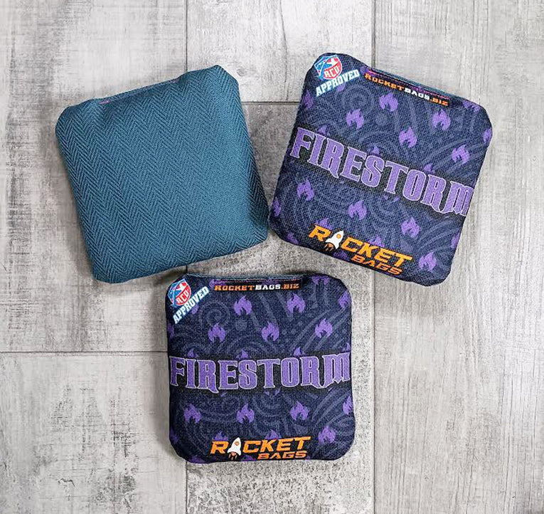 ACO Approved FireStorm Purple Pro Cornhole Bags