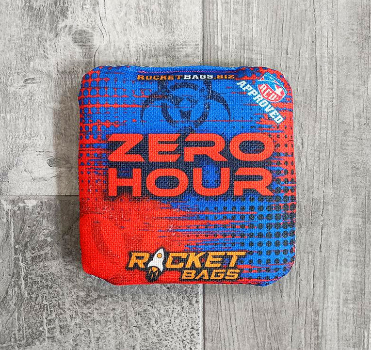 Red Zero Hour ACO Stamped Carpet Cornhole Bags