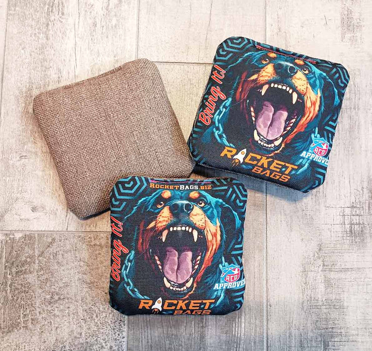 rottweiler cornhole bags