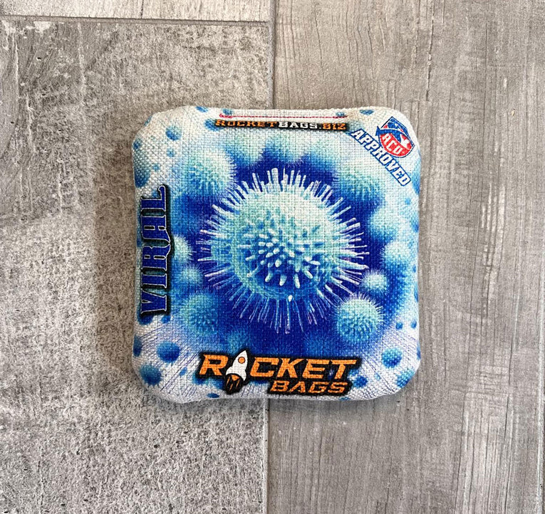 Viral - Carpet Cornhole Bags ACO Approved Blue Virus