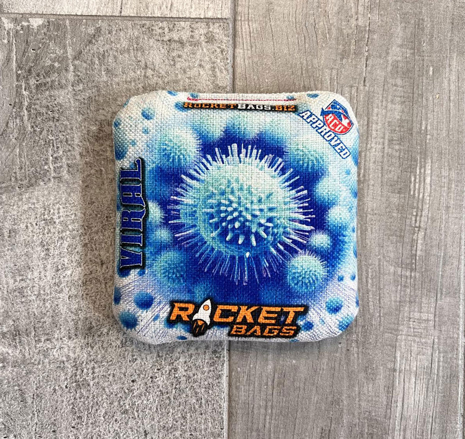 Viral - Carpet Cornhole Bags ACO Approved Blue Virus
