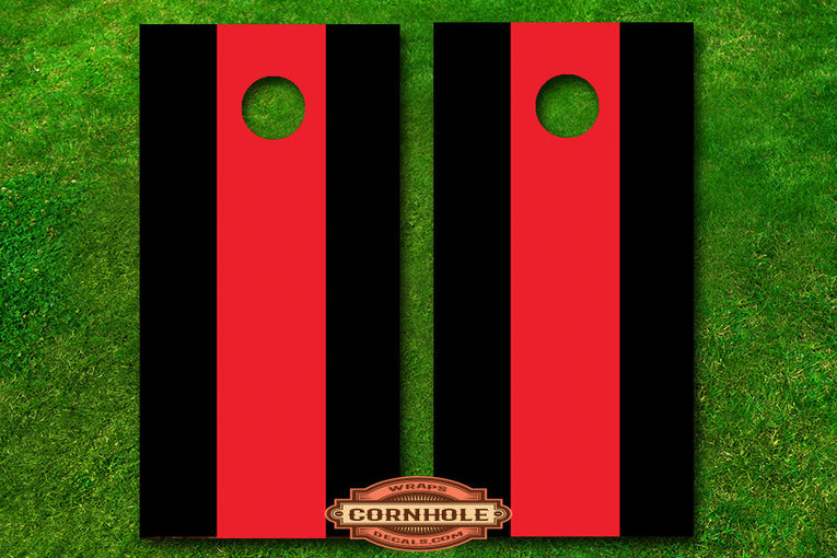 Custom 2 Color 1 Stripe Cornhole Board Wraps Rocket Cornhole Bags