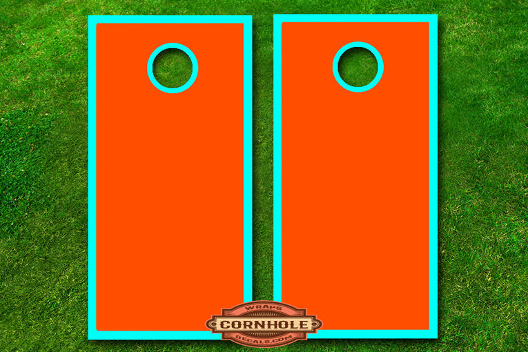 Custom 2 Color Border Cornhole Board Wraps Rocket Cornhole Bags