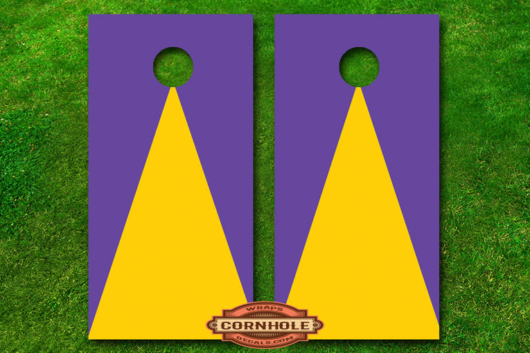 Custom 2 Color Triangle Pattern #1 Cornhole Board Wraps Rocket Cornhole Bags