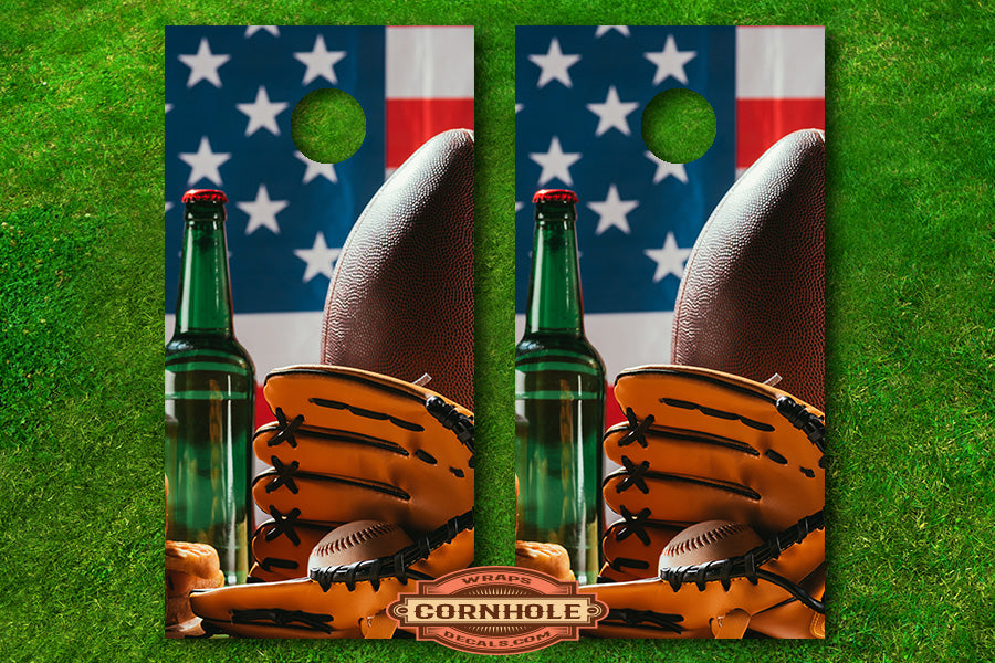 All American Cornhole Board Decal Rocket Cornhole Bags