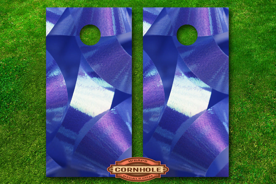 Abstract Ribbon Curls Cornhole Board Wraps Rocket Cornhole Bags