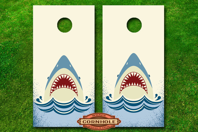 Hungry Shark Cornhole Board Decals Rocket Cornhole Bags