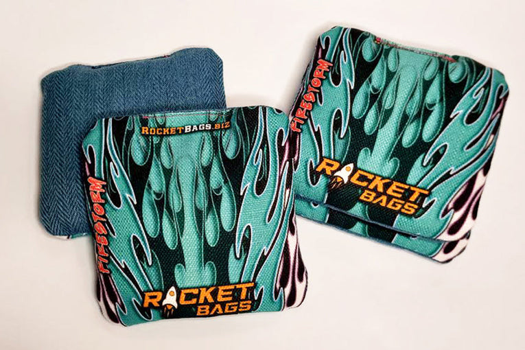 Teal FireStorm Pro Cornhole Bags Rocket Cornhole Bags