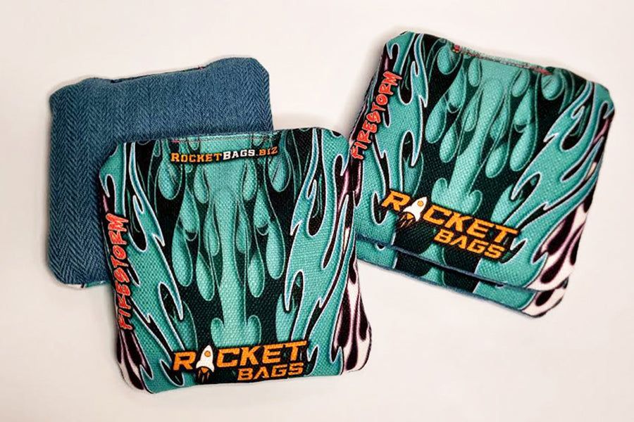 Teal FireStorm Pro Cornhole Bags Rocket Cornhole Bags