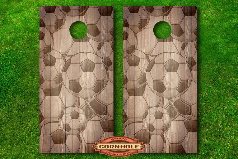 Soccerball Decal Cornhole Board Wrap Rocket Cornhole Bags