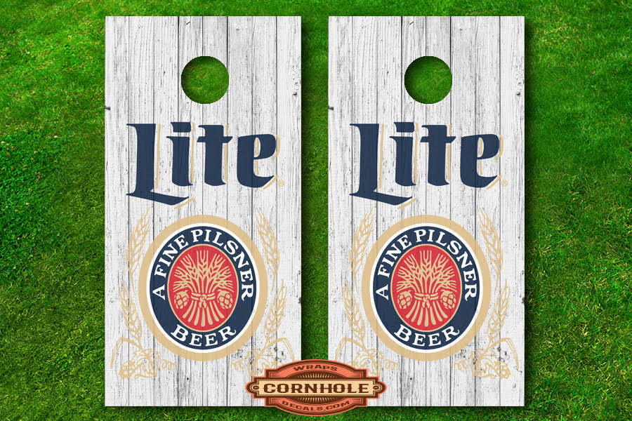 Miller Lite Beer Cornhole Board Decals Rocket Cornhole Bags
