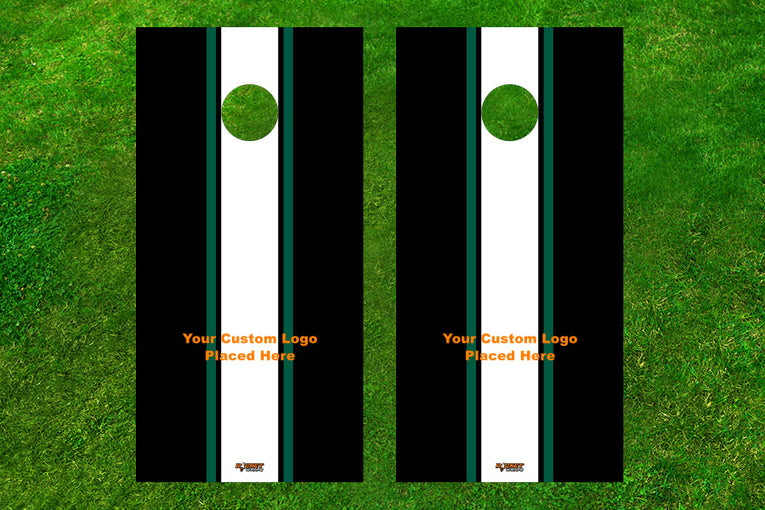 YOUR LOGO CUSTOM 2 COLOR STRIPE CORNHOLE WRAP