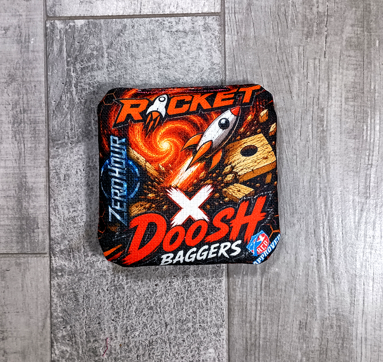 Zero Hour, Rocket Doosh Collab ACO Stamped Cornhole Bags