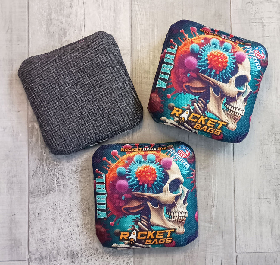 Viral Skull - Carpet Cornhole Bags ACO Approved