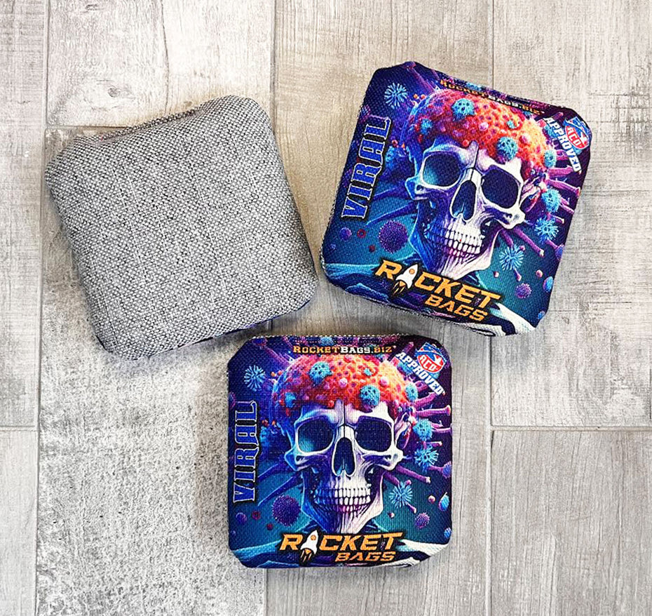 Viral Skull 2 - Carpet Cornhole Bags ACO Approved