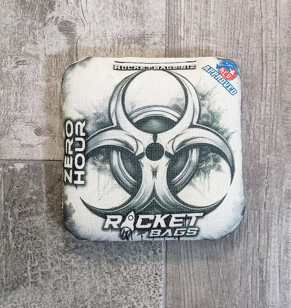 White Out Zero Hour ACO Stamped Cornhole Bags