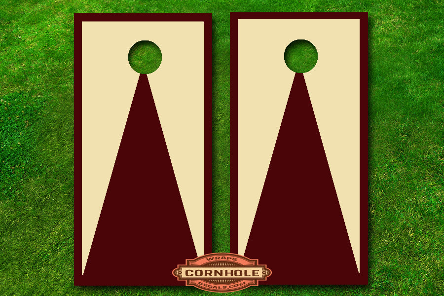 Custom 2 Color Triangle Pattern #2 Cornhole Board Wraps Rocket Cornhole Bags