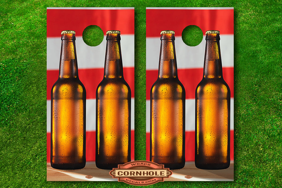 Beer Bottles Cornhole Decal Wrap Rocket Cornhole Bags