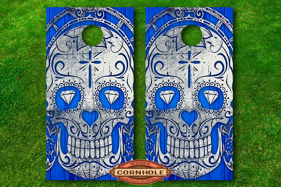 Diamond Sugar Skull Cornhole Board Wraps Rocket Cornhole Bags