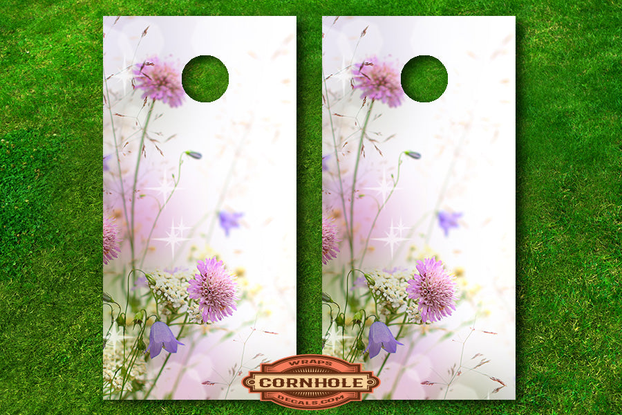 Delicate Flowers Cornhole Board Decals Rocket Cornhole Bags