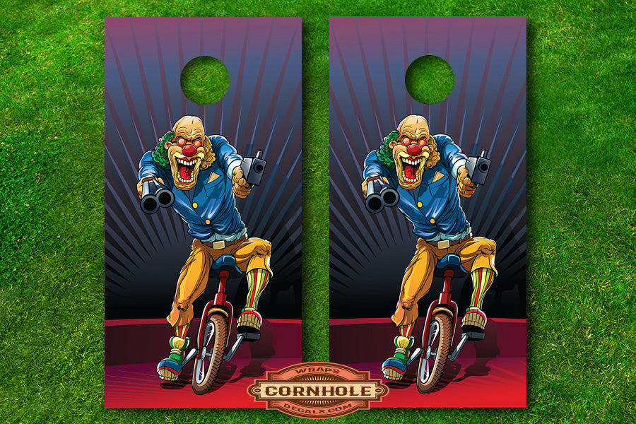 Creepy Killer Clowns Cornhole Board Decals Rocket Cornhole Bags