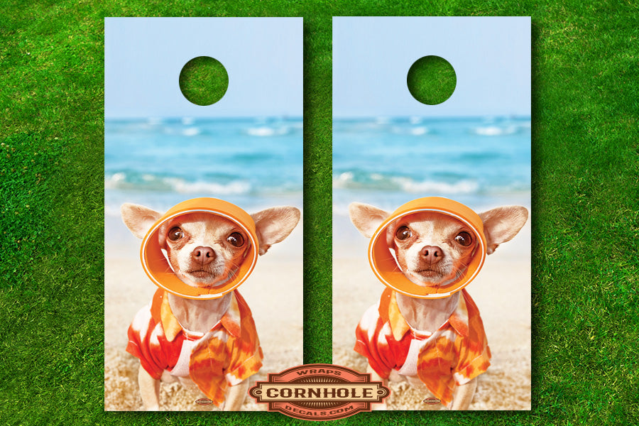 Cornhole Board Decals Scuba Dog At Beach Rocket Cornhole Bags