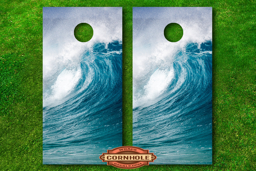 Ocean Wave Cornhole Board Decals Rocket Cornhole Bags